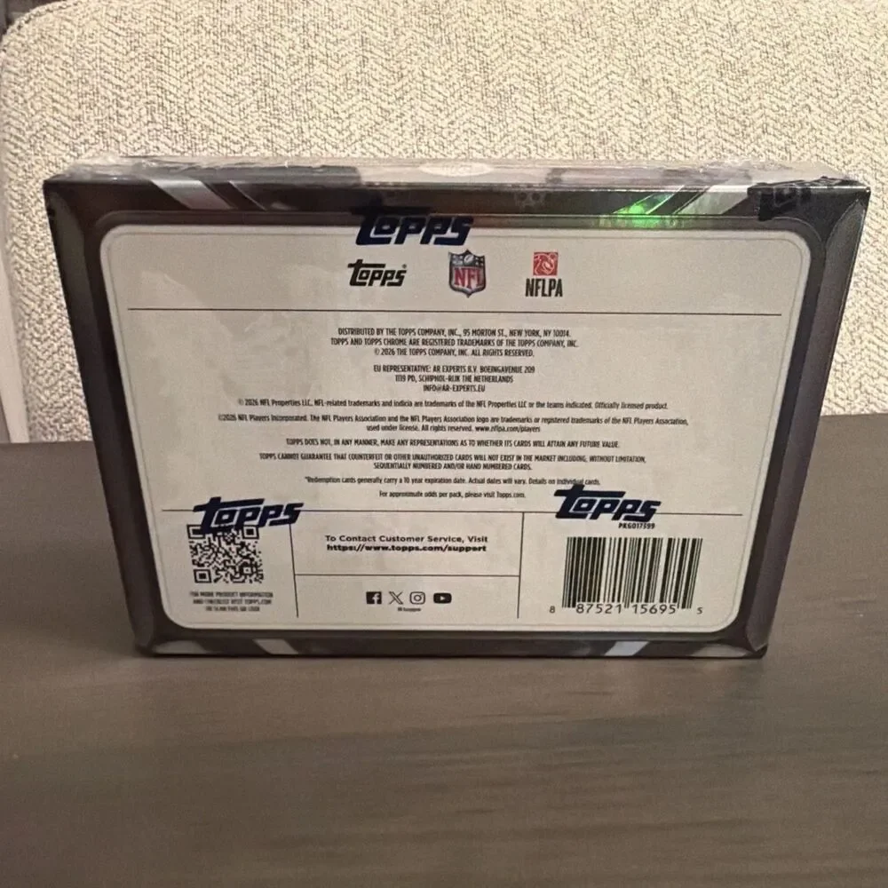 2025 Topps Chrome Black Football Hobby Factory Sealed Box (1 encased autographed